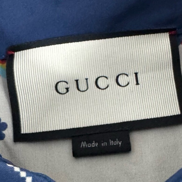 🚩steal authentic Gucci Floral Long Sleeve Dress - Cream and Blue - Picture 7 of 8